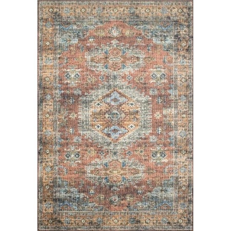 Loloi Loloi Rugs SKYESKY-07TCSC2339 2 ft. 3 in. x 3 ft. 9 in. Skye Area Rug - Terracotta & Sky SKYESKY-07TCSC2339